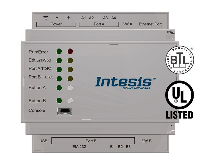 INTESIS INBACLON1000000 Gateway server LonWorks TP/FT-10 a BACnet IP e MS/TP - 100 punti