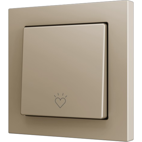 ZENNIO ZS551PB1CC ZS55. Simple Soft push button for 1 binary input - Champagne