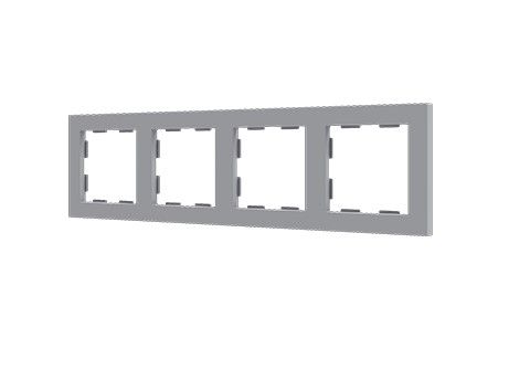 ZENNIO 980000406 Cornice 4 posti ZS55, argento