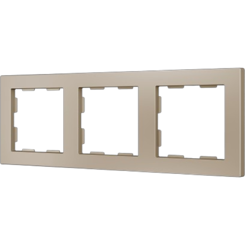ZENNIO 980000304 ZS55. 3-gang Frame - Champagne