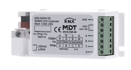 MDT AKD-0424V.02 Controller LED RGBW per strisce LED per automazione domestica KNX AKD-0424V.02