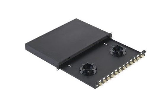 PANDUIT NKFD1W12BLDSC NK eDrawer with 12 Duplex SC Adapters - Blk- Phos