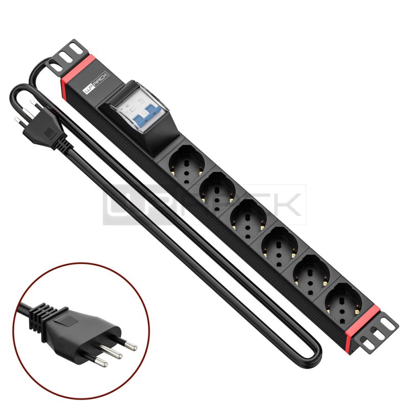 WP RACK WPN-PDU-I02-06 RACK 19 PDU WITH 6 ITALIAN/SCHUKO SOCKETS, ITALIAN PLUG"