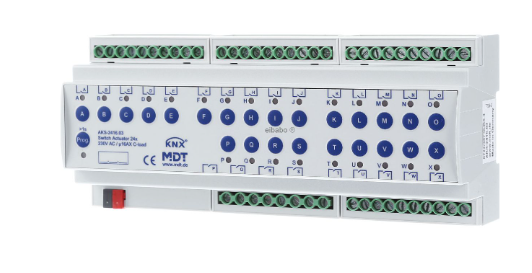 MDT AKS-2416.03 EIB, KNX, attuatore di commutazione 24 volte, 12SU MDRC, 16A, 230VAC