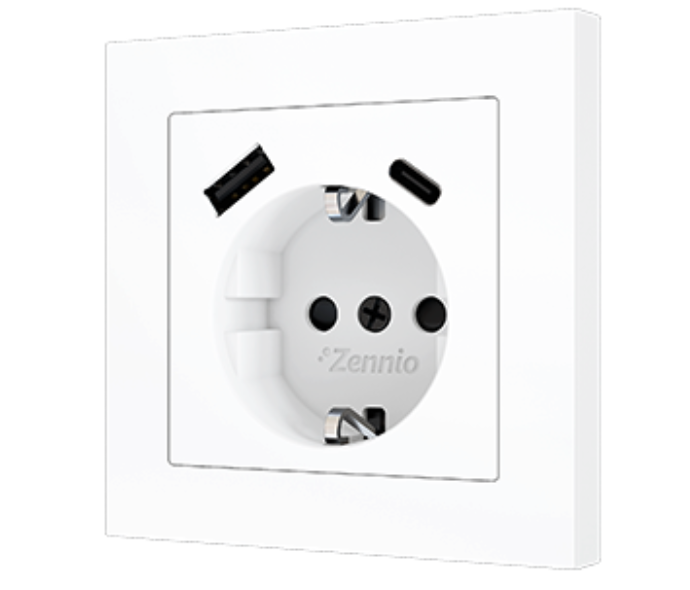 ZENNIO ZSISC2US ZS55. Schuko socket insert 16 A / 250 V ~ with USB