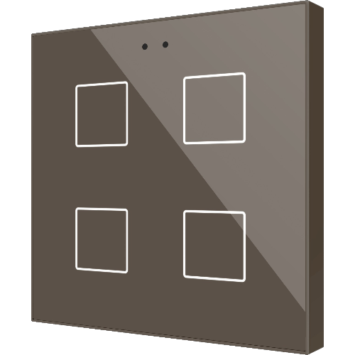 ZENNIO ZVIFR4M Flat RGB 4. Glass capacitive push button - 4 buttons - Mocha