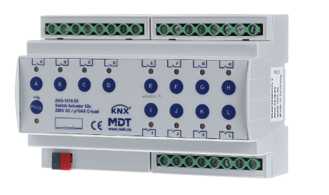 MDT AKS-1216.03 Attuatore di commutazione 12 volte per automazione domestica KNX AKS-1216.03