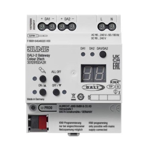 JUNG 301281SDA2R Gateway KNX DALI-2 Colour, 2 canali