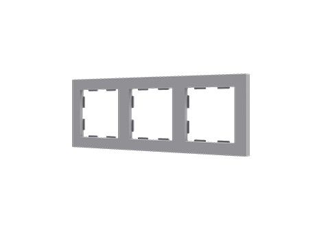 ZENNIO 980000306 Cornice 3 posti ZS55, argento