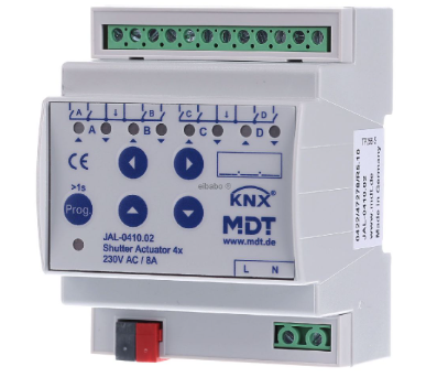 MDT JAL-0410.02 Attuatore per tapparelle KNX 4 posti, 10A, 230V AC JAL-0410.02