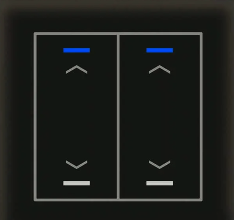 MDT BE-GTL20S.A1S Tast.Light vetro,2T,nero,ser.tapp