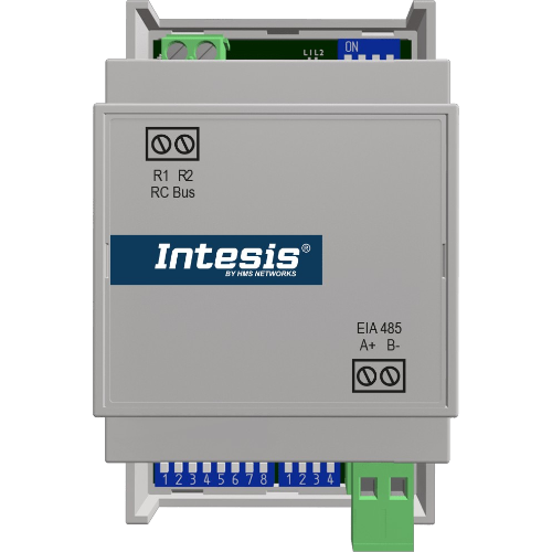 INMBSPAN001R000 Intesis Gateway Panasonic ECOi e PACi a Modbus RTU — 1 Unità Interna — Connessione via bus R1/R2 — Configurazione via DIP switch