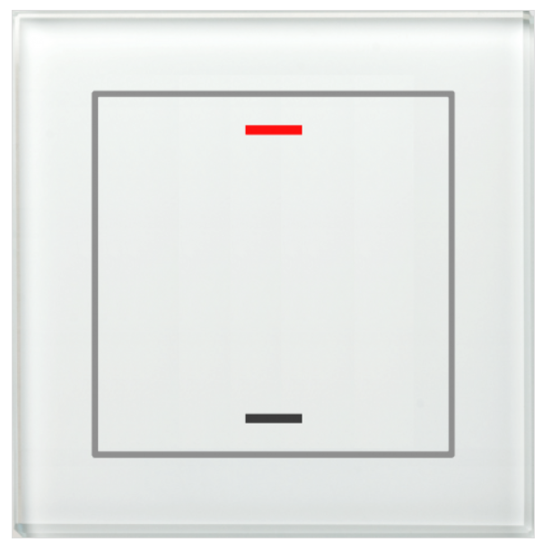 MDT BE-GTL10W.01 BE-GTL10W.01: pulsante in vetro II Lite 1 volta, RGBW, bianco