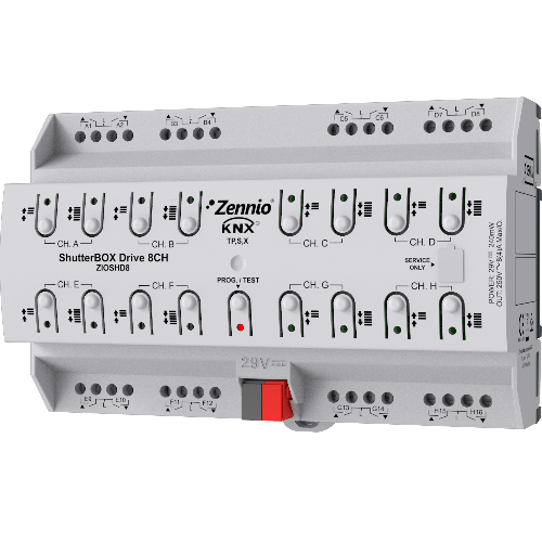 ZENNIO ZIOSHD8 ShutterBOX Drive 8CH. 8-channel shutter actuator w