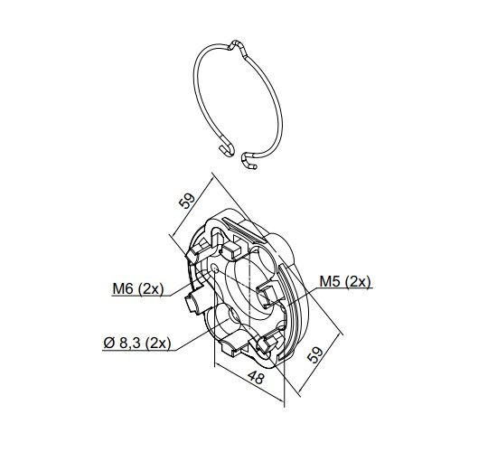 NICE 703.19.00 Compact aluminum support, with spring, for Era M SH