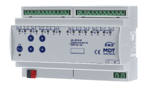 MDT JAL-0810.02 Attuatore per veneziane KNX 8 volte - Attuatore per tapparelle 8 volte per automazione domestica 