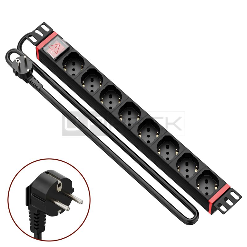 WP RACK WPN-PDU-G01-08 RACK 19 PDU WITH 8 ITALIAN/SCHUKO SOCKETS, SCHUKO PLUG"