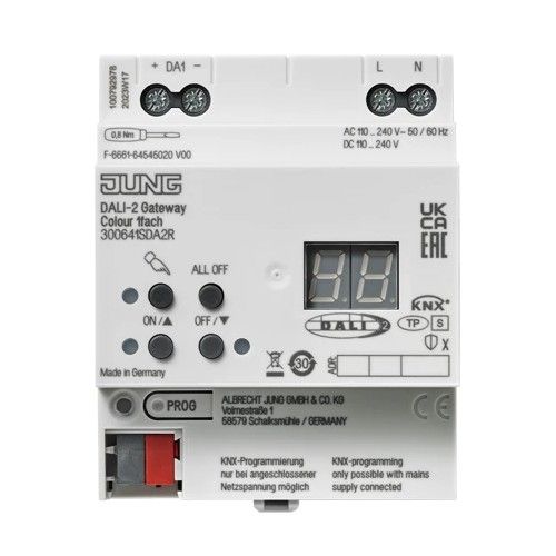 JUNG 300641SDA2R Gateway KNX DALI-2 Colour, 1 canale