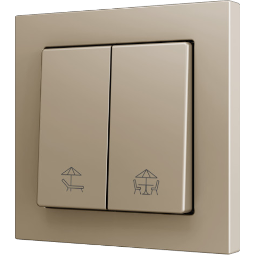 ZENNIO ZS552PB2CC ZS55. Double Soft push button for 2 binary inputs