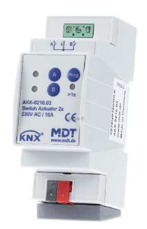 MDT AKK-0216.03 Attuatore di commutazione 2 volte per automazione domestica KNX AKK-0216.03