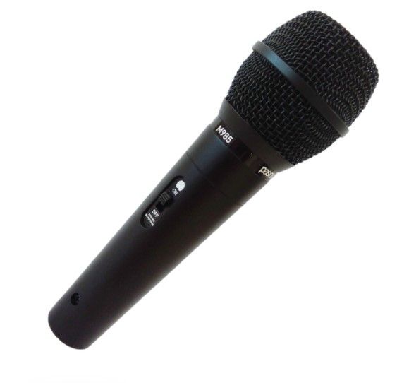 PASO M985 Microfono dinamico ipercariode, 5 m cavo XLR/XLR, interruttore ON/OFF