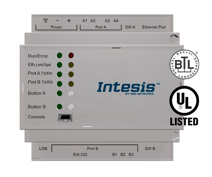 INTESIS INBACLON2500000 Gateway server LonWorks TP/FT-10 a BACnet IP e MS/TP - 250 punti