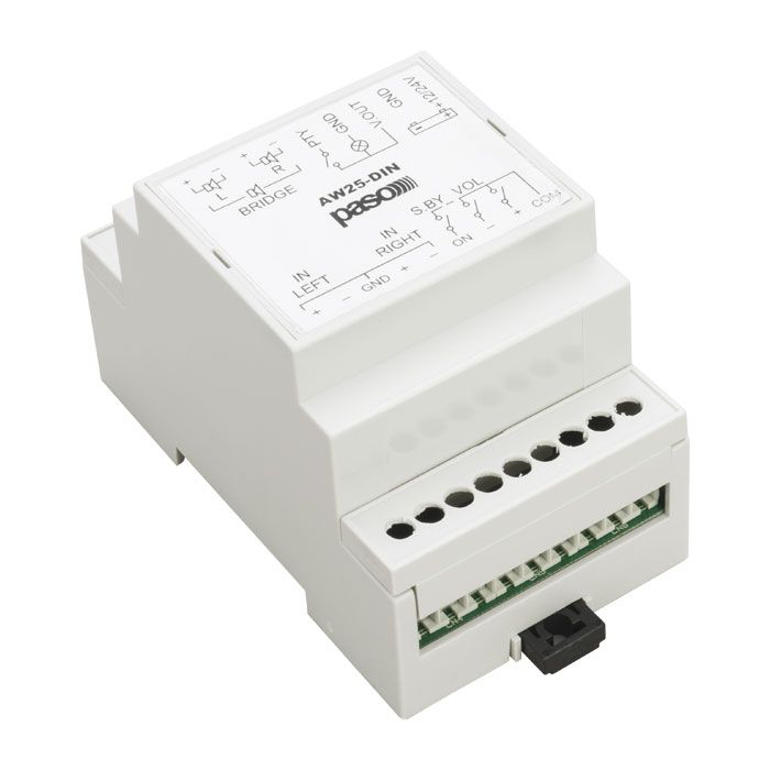 PASO AW25-DIN 25W Class-D Stereo DIN Rail Amplifier