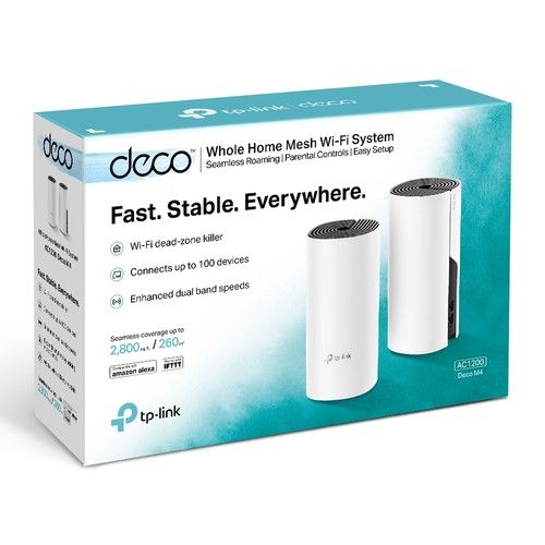 TP LINK DECO M4(2-PACK) AC1200 WHOLE-HOME MESH 2 PIECES