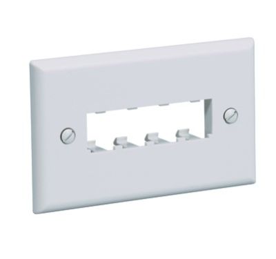 PANDUIT CFPH4IW Faceplate- 4 Port- Single Gang- Horizontal- Off White