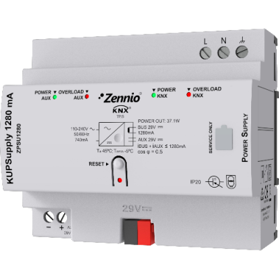 ZENNIO ZPSU1280 KUPSupply 1280mA. KNX Universal power supply 1280m