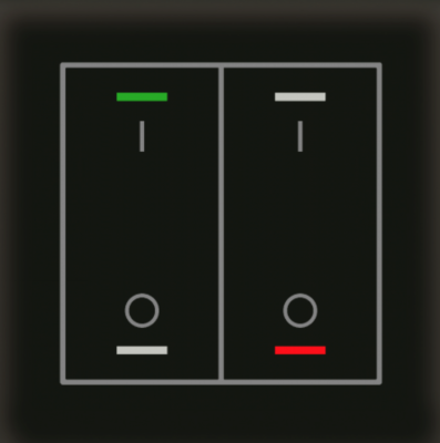 MDT BE-GTL2TS.B1S Tast.Light vetro,2T+T gradi,nero,ser.on/off