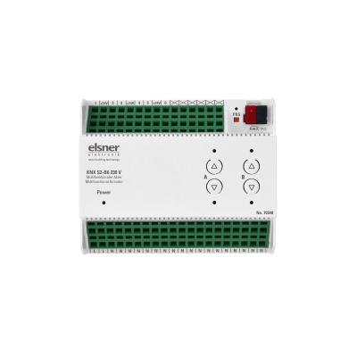 ELSNER 70548 KNX S2-B6 230 V KNX Actuator, 2 Multifunctional OUT, 6 Inputs