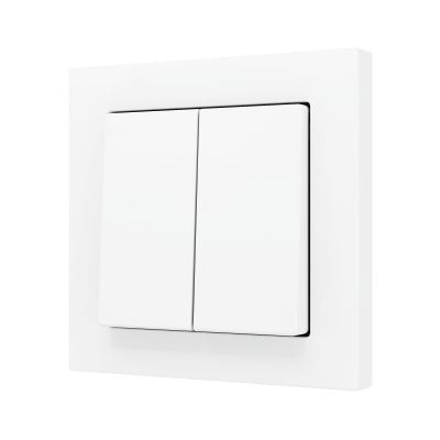 ZENNIO ZS552PB2SMW ZS55. Double Soft push button for 2 binary inputs