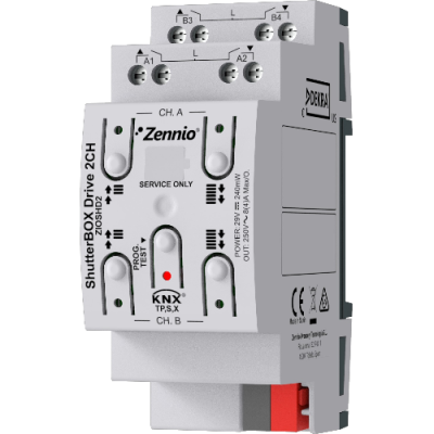 ZENNIO ZIOSHD2 ShutterBOX Drive 2CH. 2-channel shutter actuator w