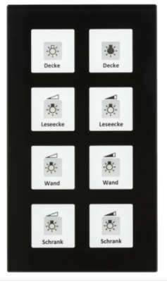 MDT BE-GT08S.01 BE-GT08S.01: pulsante in vetro Plus 8 volte, nero