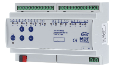 MDT JAL-0810M.02 KNX attuatore per veneziane 8 volte con misurazione del tempo di corsa