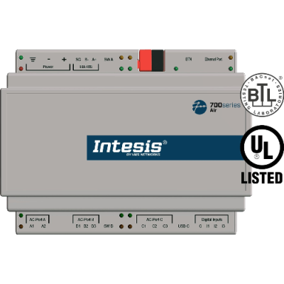 IN776MHIXXSO000 Intesis Gateway HVAC Centralizzato IN776MHI Serie 700 — Mitsubishi Heavy Industries VRF a BACnet / Modbus / KNX / MQTT / Home Automation (fino a 4 unità interne)