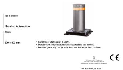 FAAC 116037 J275 HA_V2 H800 BRUSHED STAINLESS STEEL BOLLARD
