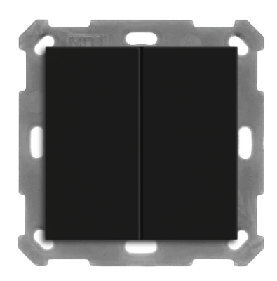 BE-TAL55B206.01 KNX Taster Light 55 Basic 2-fach, Nero opaco, Neutro MDT BE-TAL55B206.01