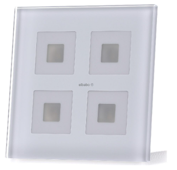 MDT BE-GTT4W.01 Pulsante di vetro 4 volte Plus, bianco, sensore di temperatura per la domotica KNX BE-GTT4W.01