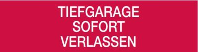 COOPER CSA FIRE CSA08675 50XX SERIES WORDING “TIEFGARAGE SOFORT VERLASSEN”