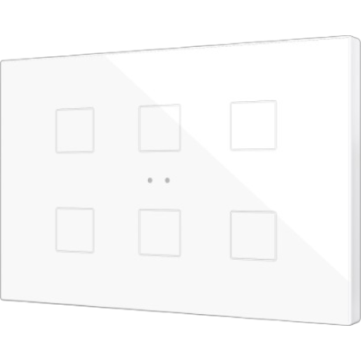 ZENNIO ZVIFXLX6W Flat XL X6. Pulsante capacitivo - 6 tasti - Bianco