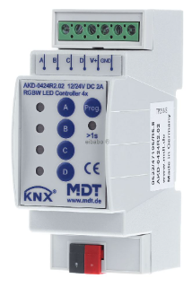 MDT AKD-0424R2.02 EIB, KNX, controller LED a 4 canali, 2 / 4A, RGBW, 2SU MDRC AKD-0424R2.02