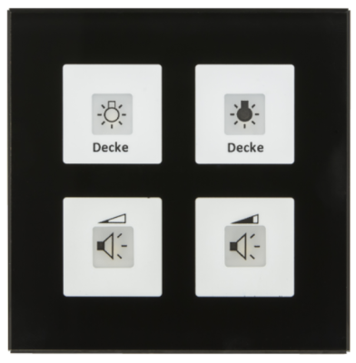MDT RF-GTT4S.01 RF-GTT4S.01: Pulsante KNX RF+ in vetro Plus 4 canali con attuatore, nero
