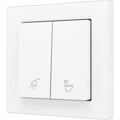 ZENNIO ZS552PB2MWC ZS55. Double Soft push button for 2 binary inputs