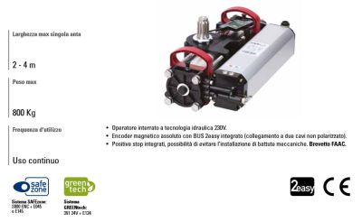 FAAC 108802 230V S800 ENC SBW 100° Swing Door Underground Motor Actuator