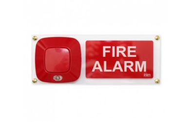 INIM FIRE PLEXI_ES2000-3SX Plexiglas panel for “EVACUATE THE ROOM” signalling with a flag on the LEFT