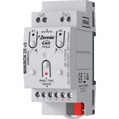 ZENNIO ZIOMN25V3 MiniBOX25 v3 -2OUT,16A/5IN AD