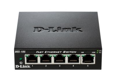 D-LINK DES-105 5-PORT 10/100 METAL DESKTOP SWITCH