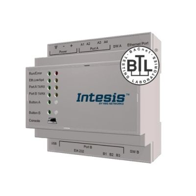 INTESIS INBACMBM1000100 Modbus TCP & RTU Master to BACnet IP Server Gatewa